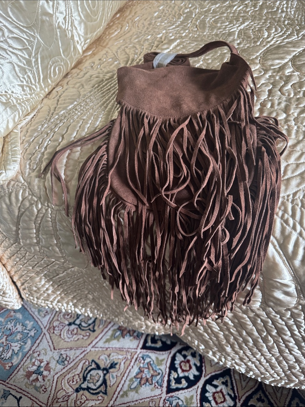 Fringe Suede/ Leather Crossbody Bag - Brown NWOT. - Picture 3 of 7